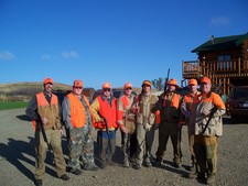 Group of pheasant hunters at the Lodge.