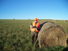 John Garcia with a prairie chicken.