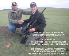 Congratulations to John Schriever of Hendershots Sporting Goods with his confirmed kill of 714 yards on June 12th, 2009.